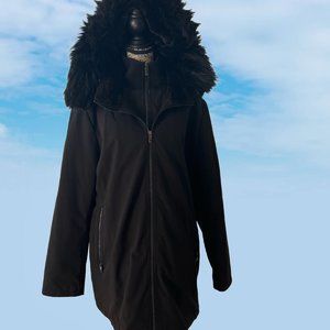 Donna Karan New York Women's Faux-Fur-Trim Hooded Puffer Coat